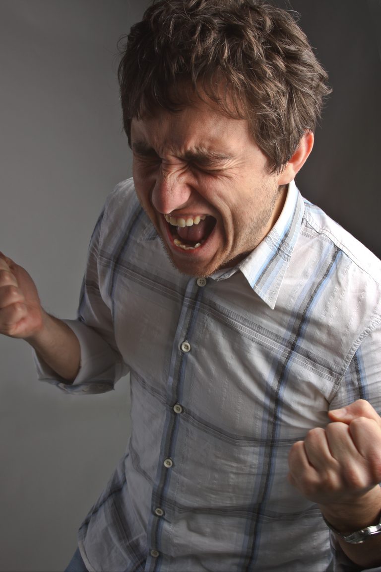 A man screaming from sleep apnea related stress in Fort Collins.